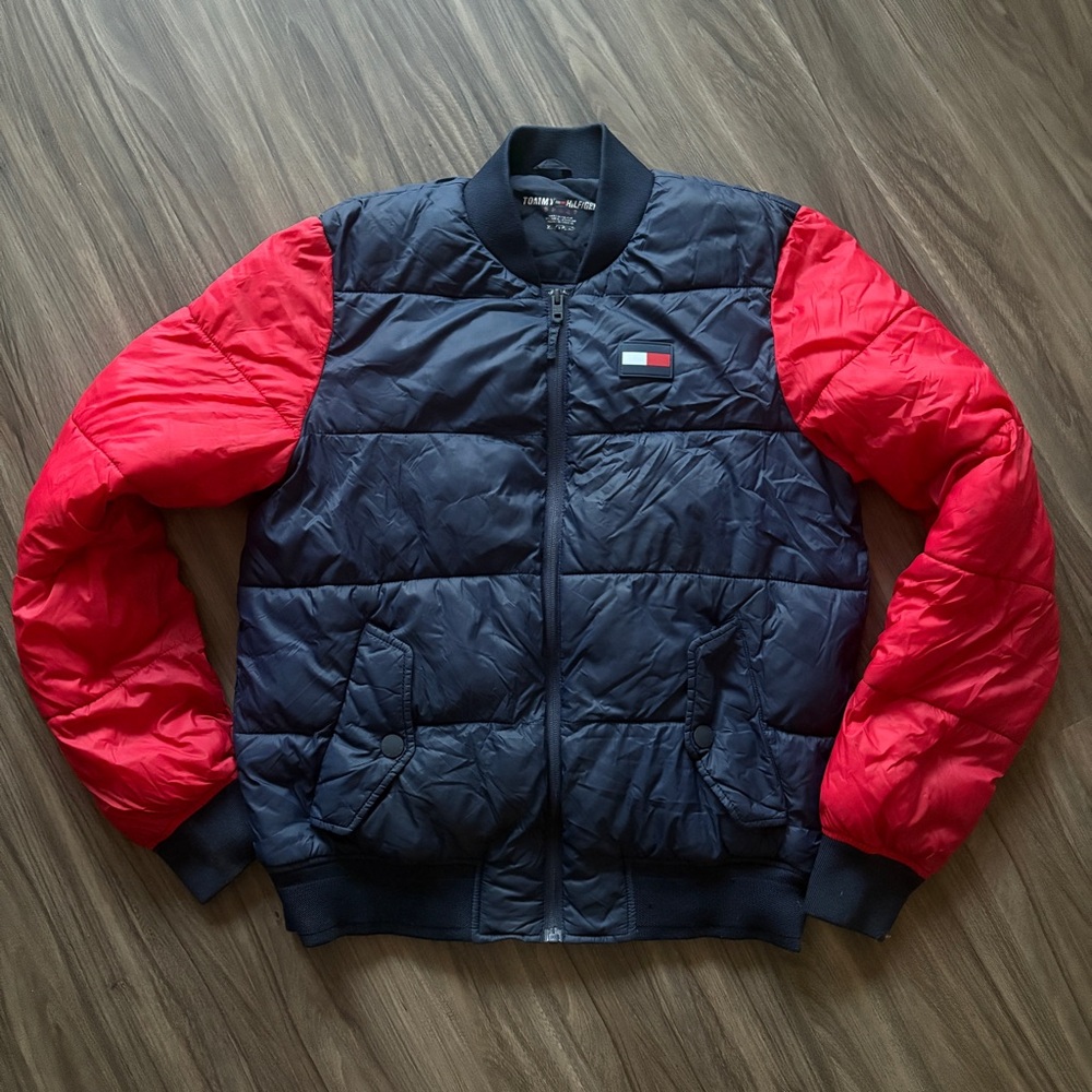 Tommy Hilfiger Navy & Red Men’s Plush Puffer Jacket